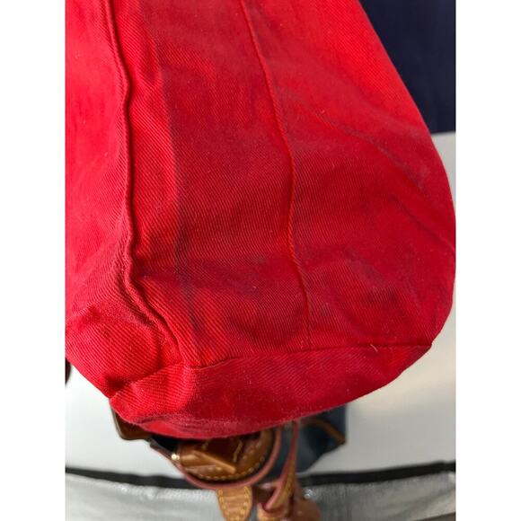 DOONEY & BOURKE NAVY-TEAL  PEBBLED LEATHER LARGE HANDBAG - Picture 15 of 16